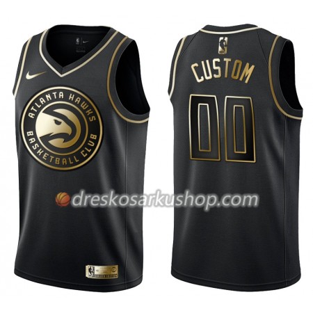 Muški NBA Dres Atlanta Hawks Personalizirani Nike Crna Golden Edition Swingman